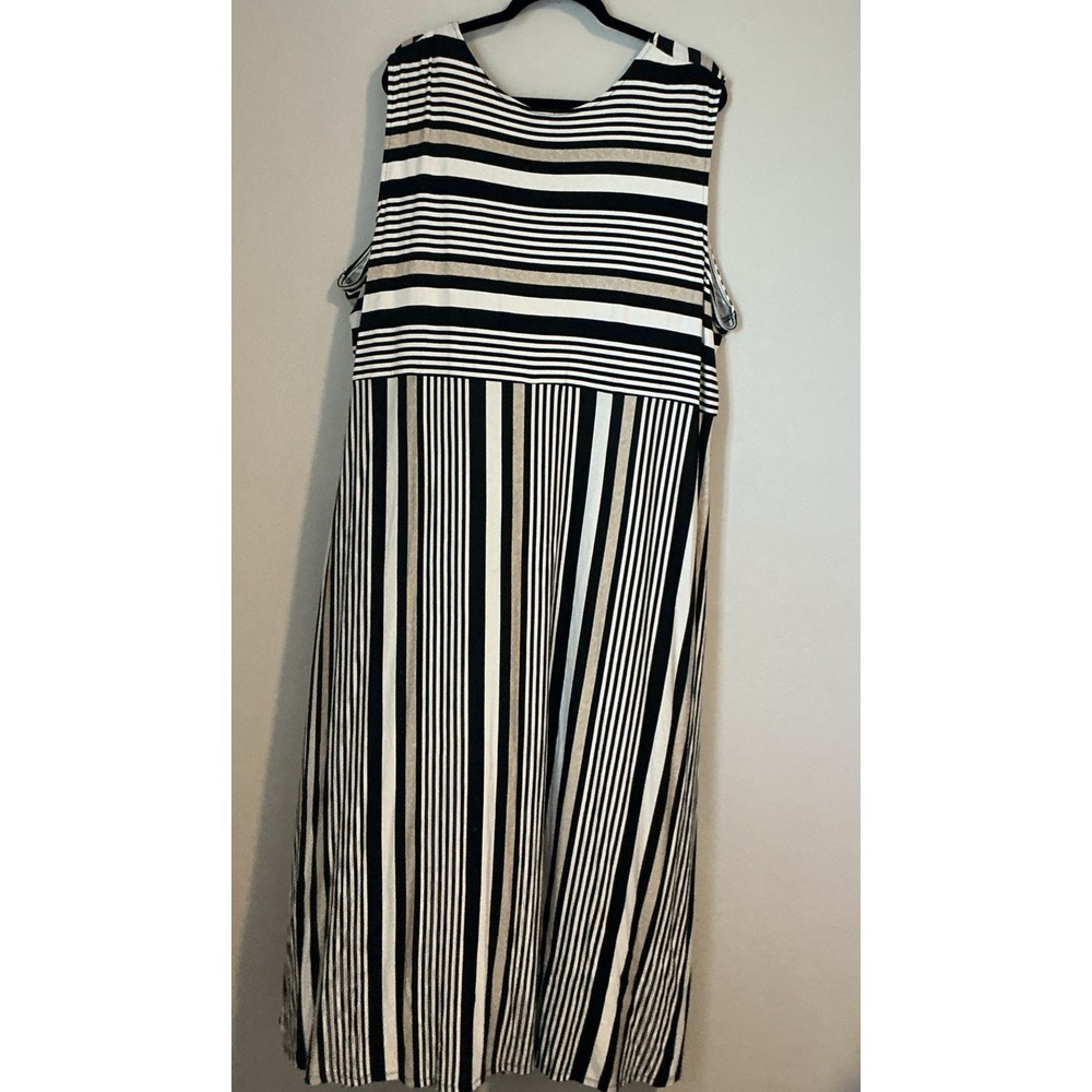 Catherines Neutral Striped Desert Springs Wrap Maxi Dress 4X 30/32W - Picture 3 of 11